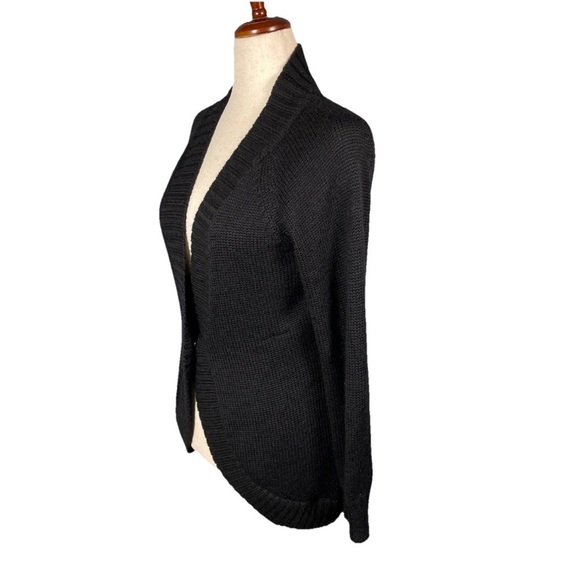 Deane & White Cardigan Sweater Wool Blend Button Front Black Womens Size Large - Picture 2 of 5